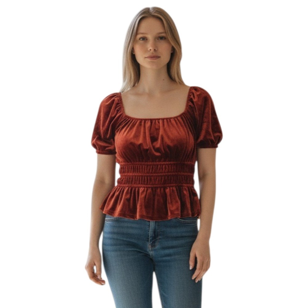 Altar'd State Velvet Fairygrunge Indie Women size Small Whimsi Romantic Crop Top